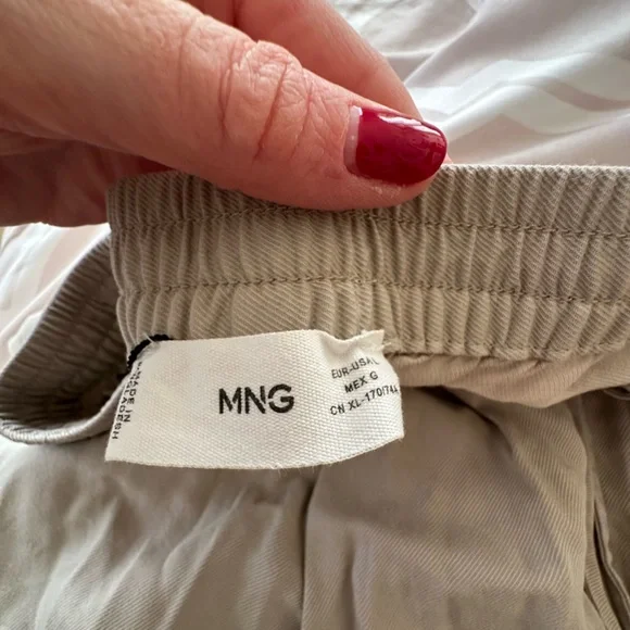 Beige MNG Drawstring Pants, Size L - Picture 2 of 5